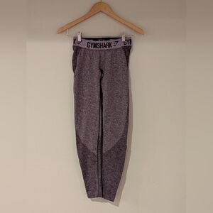 Gymshark Women's Heather Purple Leggings with Logo Waistband